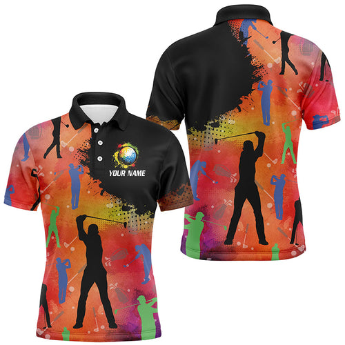 Colorful Mens golf polo shirts custom golf outfits for men, personalized golf gifts NQS8019