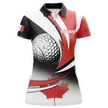 Load image into Gallery viewer, Canadian Flag Womens golf polo shirts Custom patriotic golf outfits women, personalized golf gifts NQS8213