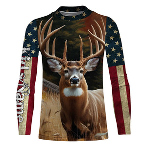 Deer Hunting american flag patriotic Custom Name 3D All over print shirts Plus Size NQS820