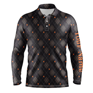 Halloween Black argyle pattern spider Mens golf polo shirts custom Mens halloween golf shirts NQS8439