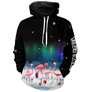 Funny Christmas Flamingo Golf Hoodies custom golf top Flamingo Christmas golf gifts NQS8899