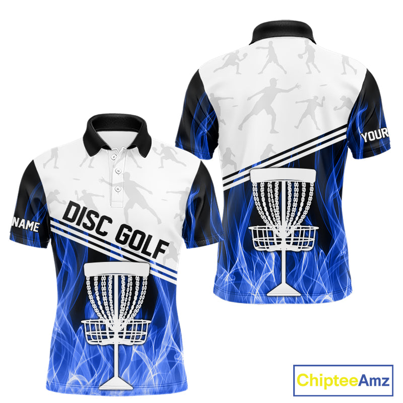 Blue Flame Disc Golf Hoodies, Polos, T-shirts custom disc golf jersey, personalized disc golf outfits NQS11230