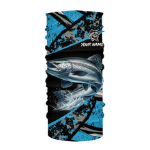 Load image into Gallery viewer, Chinook Salmon fishing Blue camo Long Sleeve Performance Fishing Shirt custom Salmon fishing jerseys NQS9347