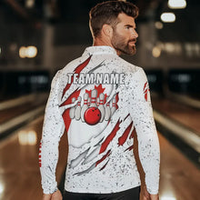 Load image into Gallery viewer, Personalized Canadian Flag Grunge pattern Bowling Shirts For Men Custom Canada Bowling Team Jerseys NQS9495