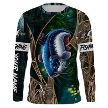 Load image into Gallery viewer, Catfish Fishing camo UV protection Customize name long sleeves fishing shirts NQS1423