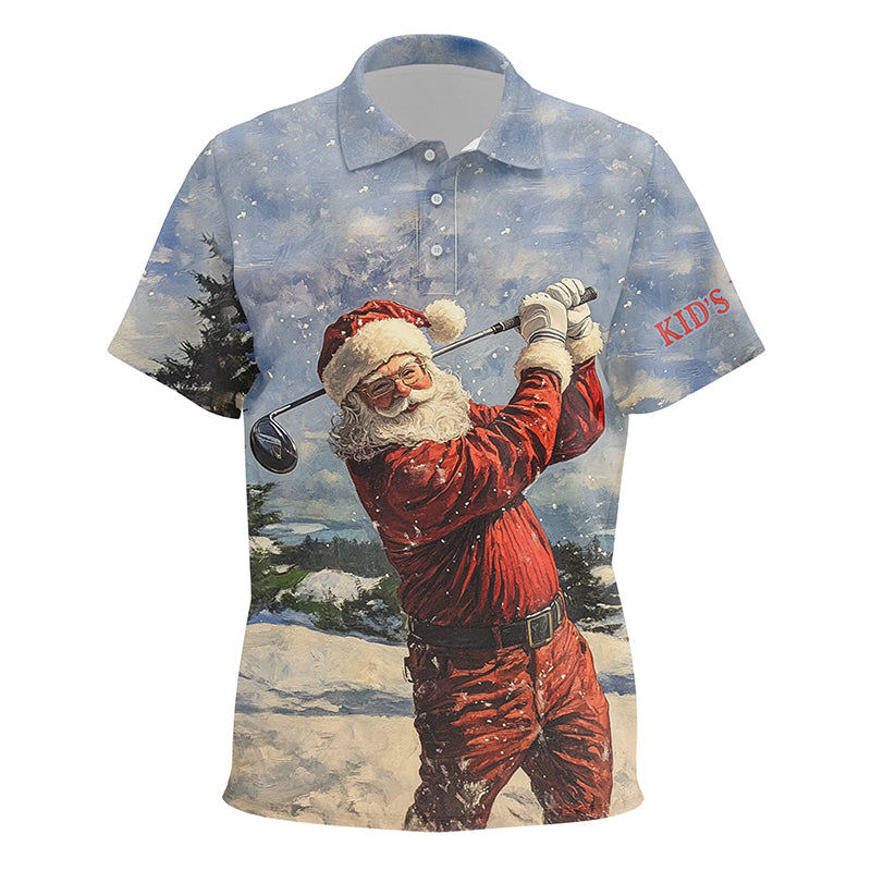 Santa Golfer Kid golf polo shirts custom Christmas golf shirts for Kid – ChipteeAmz Santa Golfer Kid golf polo shirts custom Christmas golf shirts for Kid – ChipteeAmz