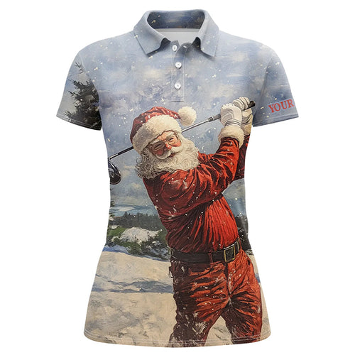 Santa Golfer Women golf polo shirt custom Christmas golf shirts for ladies, personalized golf gifts NQS8909