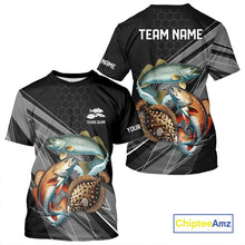 Load image into Gallery viewer, Personalized Black camo Inshore Slam Redfish, Trout, Flounder Fishing Jersey Fishing Tournament Shirt NQS11036