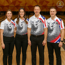 Load image into Gallery viewer, Red, White and Blue US Flag Eagle Bowling Shirts For Women Custom Patriotic Team Bowling Jersey NQS11632