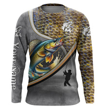 Load image into Gallery viewer, Walleye fishing freshwater fish personalized fishing tournament shirts, sun protection fishing apparel NQS3306