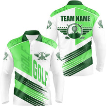 Load image into Gallery viewer, Green and white golf clubs Mens golf polo shirts custom team golf shirts, golf attire for men NQS8683