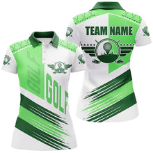 Load image into Gallery viewer, Green and white golf clubs Women golf polo shirts custom team golf shirts, golf attire for ladies NQS8683