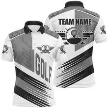 Load image into Gallery viewer, Black and white golf clubs Mens golf polo shirts custom team golf shirts, golf attire for men NQS8684