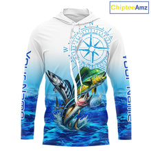 Load image into Gallery viewer, Custom Mahi Mahi, Wahoo, Tuna Ocean Performance Fishing Shirt, Compass Offshore Tournament Shirts NQS11439