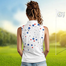 Load image into Gallery viewer, Freedom 250th Anniversary American Flag Sleeveless Golf Polo shirts Custom patriotic team golf outfit NQS11445