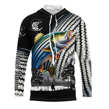 Load image into Gallery viewer, Striped Bass fishing scales white black Customize UV protection long sleeves fishing shirts NQS1945