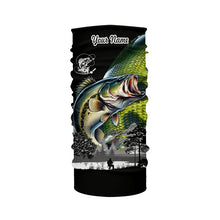 Load image into Gallery viewer, Largemouth Bass fishing scales green black Customize Name UV sun protection bass fishing shirts NQS1946