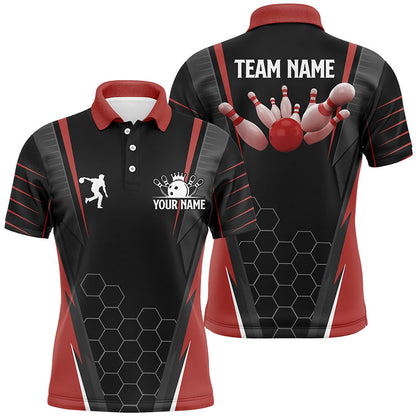 Custom Black bowling shirt for men – personalized team jersey front view
