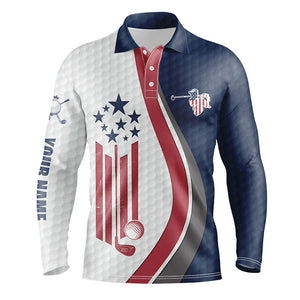 American flag red, white and blue Mens golf polo shirts custom patriotic golf tops for mens NQS5938