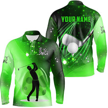 Load image into Gallery viewer, Green light golf ball clubs Mens golf polo shirts custom golf outfits for men, personalized golf gifts NQS8040