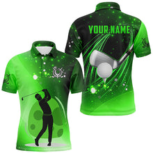 Load image into Gallery viewer, Green light golf ball clubs Mens golf polo shirts custom golf outfits for men, personalized golf gifts NQS8040