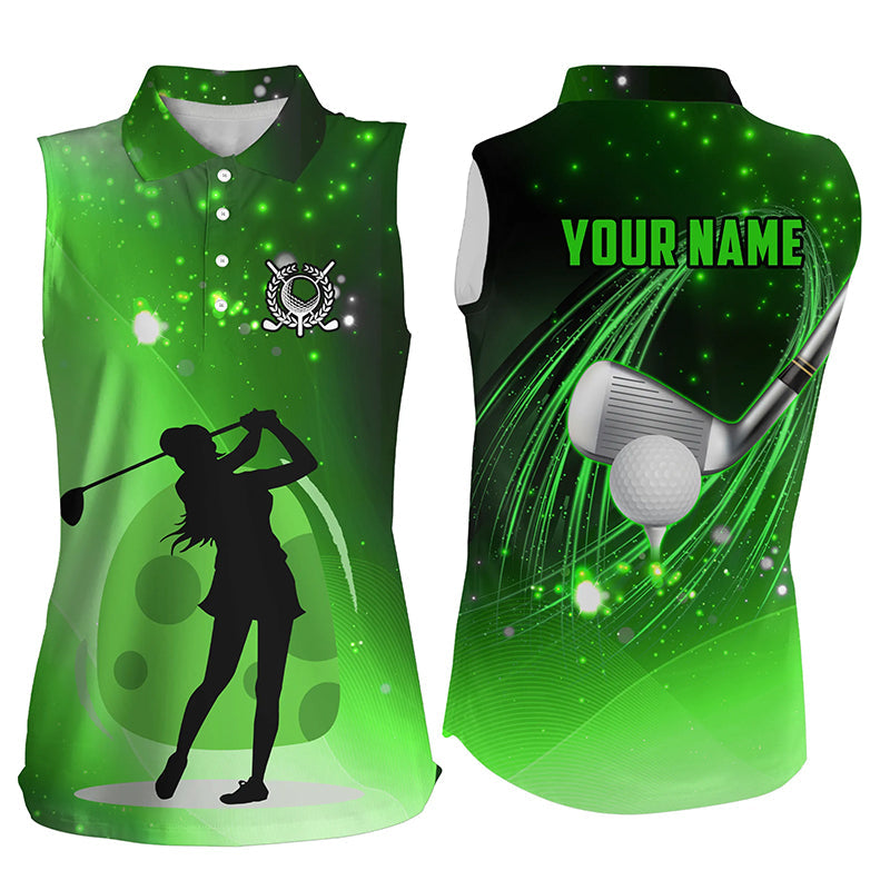 Green light golf ball clubs Women sleeveless polo shirt custom golf outfits for women, golf gifts NQS8040