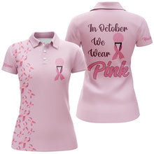 Load image into Gallery viewer, Women golf polo shirts custom pink ribbon breast cancer awareness golf shirt for women ladies golf tee NQS6138
