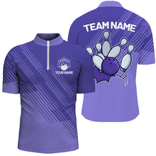 Load image into Gallery viewer, Custom Bowling Shirts For Men, Personalized Bowling Team Jerseys | Purple NQS8925