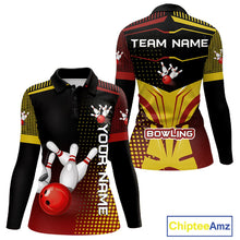 Load image into Gallery viewer, Yellow and Red pattern Bowling shirts For Women Custom Team Bowling Jerseys, Gift For Bowler NQS11243