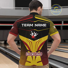 Load image into Gallery viewer, Yellow and Red pattern Bowling shirts For Men Custom Team Bowling Jerseys, Gift For Bowler NQS11243