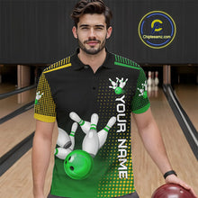 Load image into Gallery viewer, Yellow and Green pattern Bowling shirts For Men Custom Team Bowling Jerseys, Gift For Bowler NQS11244