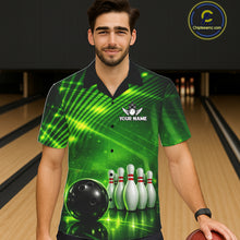 Load image into Gallery viewer, Green Light Bowling Hawaiian Shirt Custom Bowling Team Button-up shirt, Gift For Bowlers NQS11737