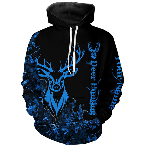 Deer Hunting Blue Camo Customize Name 3D All Over Printed Shirts Personalized Hunting gift NQS2627