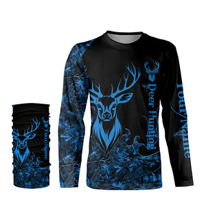 Deer Hunting Blue Camo Customize Name 3D All Over Printed Shirts Personalized Hunting gift NQS2627