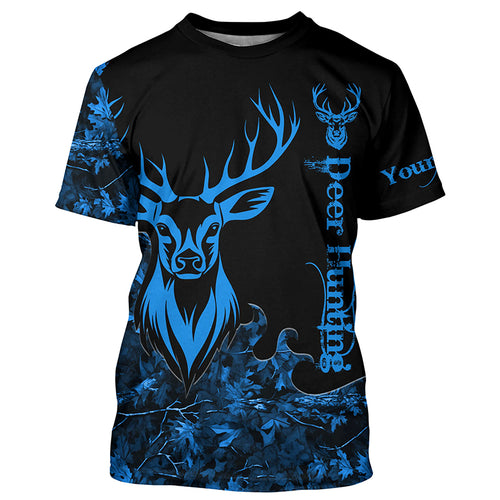 Deer Hunting Blue Camo Customize Name 3D All Over Printed Shirts Personalized Hunting gift NQS2627