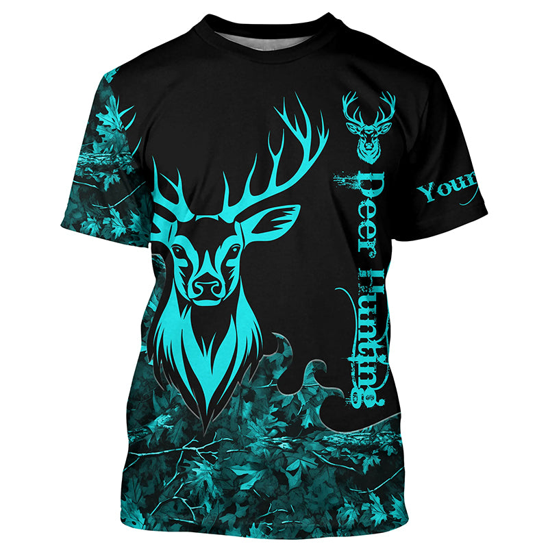 Deer Hunting serenity blue Camo Customize Name 3D All Over Printed Shirts Personalized Hunting gifts NQS2628