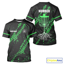 Load image into Gallery viewer, Black and Green Hexagon Pattern Disc Golf Polos, T-Shirt, Hoodies custom Team disc golf jerseys NQS11457