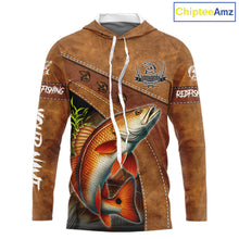 Load image into Gallery viewer, Redfish fishing UV protection custom name fishing shirts, performance shirts for men, women, kid NQS11458