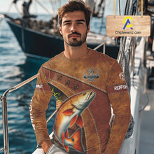 Load image into Gallery viewer, Redfish fishing UV protection custom name fishing shirts, performance shirts for men, women, kid NQS11458