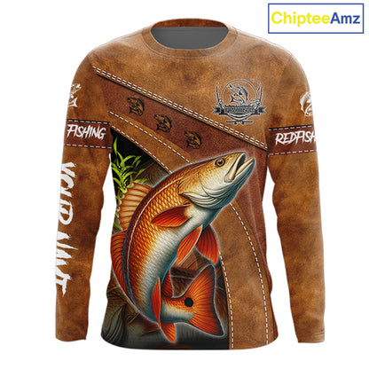 Redfish fishing UV protection custom name fishing shirts, performance shirts for men, women, kid NQS11458