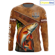 Load image into Gallery viewer, Redfish fishing UV protection custom name fishing shirts, performance shirts for men, women, kid NQS11458