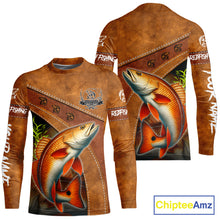 Load image into Gallery viewer, Redfish fishing UV protection custom name fishing shirts, performance shirts for men, women, kid NQS11458