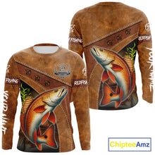 Load image into Gallery viewer, Redfish fishing UV protection custom name fishing shirts, performance shirts for men, women, kid NQS11458
