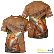 Load image into Gallery viewer, Redfish fishing UV protection custom name fishing shirts, performance shirts for men, women, kid NQS11458
