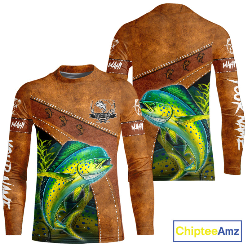 Mahi Mahi fishing UV protection custom name fishing shirts, performance shirts for men, women, kid NQS11459
