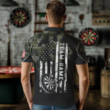 Load image into Gallery viewer, Black Green Camo Men Darts Shirts Custom American Flag patriotic Team Darts Jersey NQS9523