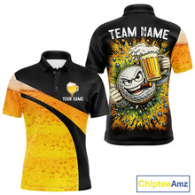 Load image into Gallery viewer, Custom Yellow Funny Beer Golf Polo Shirts For Men, golf outfits for men, Personalized golf gifts NQS11647