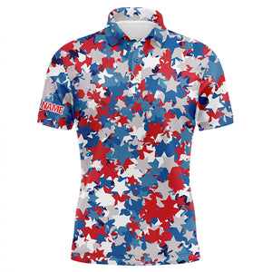 Men's Printed Golf Shirts-Patriotic Star