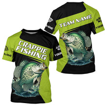 Load image into Gallery viewer, Black Green Crappie fishing Custom Long Sleeve Tournament Fishing Shirts, Crappie Fishing Jerseys NQS7476