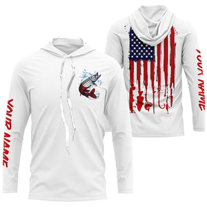 American flag Musky fishing personalized patriotic UV Protection Muskie Fishing Shirt for men, women NQS5741